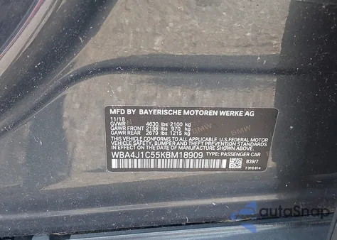 2019 BMW 430I Gran Coupe z USA, uszkodzony, nr VIN WBA4J1C55KBM18909